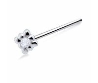 Intricate Design Silver Straight Nose Stud NSKA-698